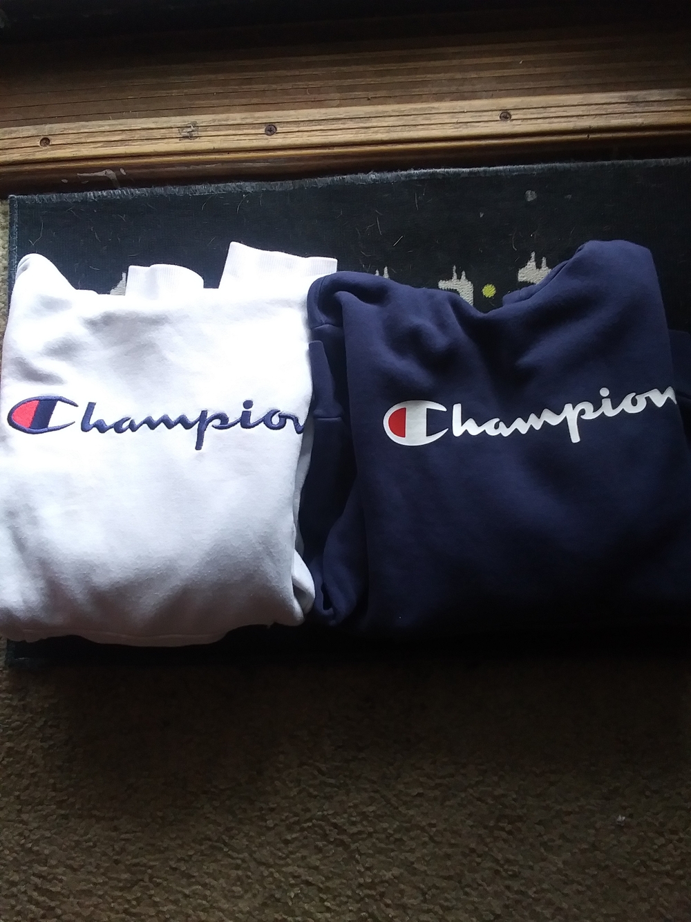 Champion Crewneck Sweatshirt Duo in Navy and White